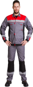 Костюм "Профи-1" брюки цвет (св.серый. Крвсный. черн)